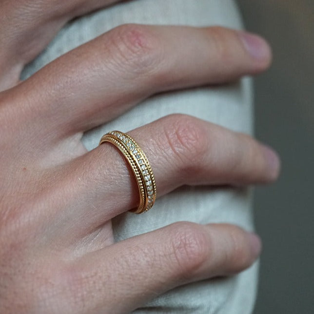 0.50 CT Round Cut Lab Made Milgrain Men's Wedding Band