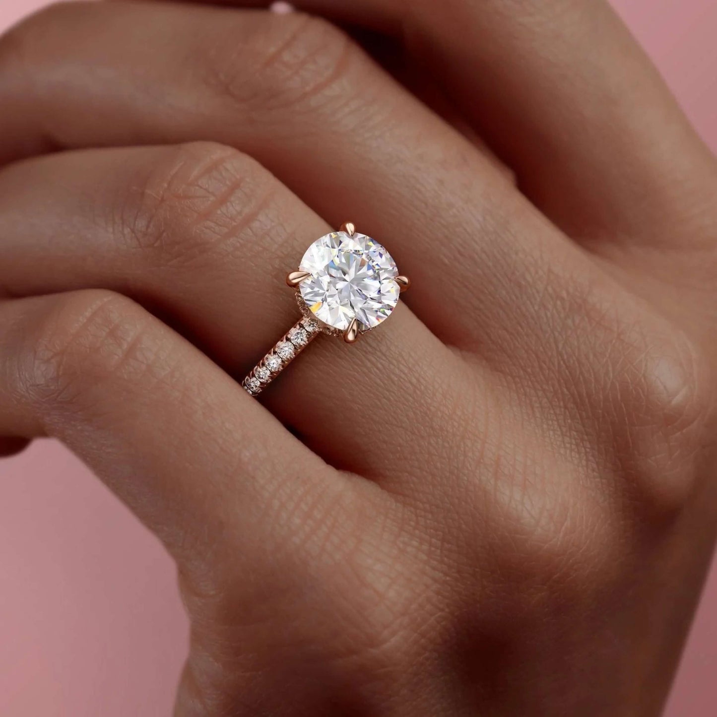 10K Round Cut Lab Grown Diamond Ring