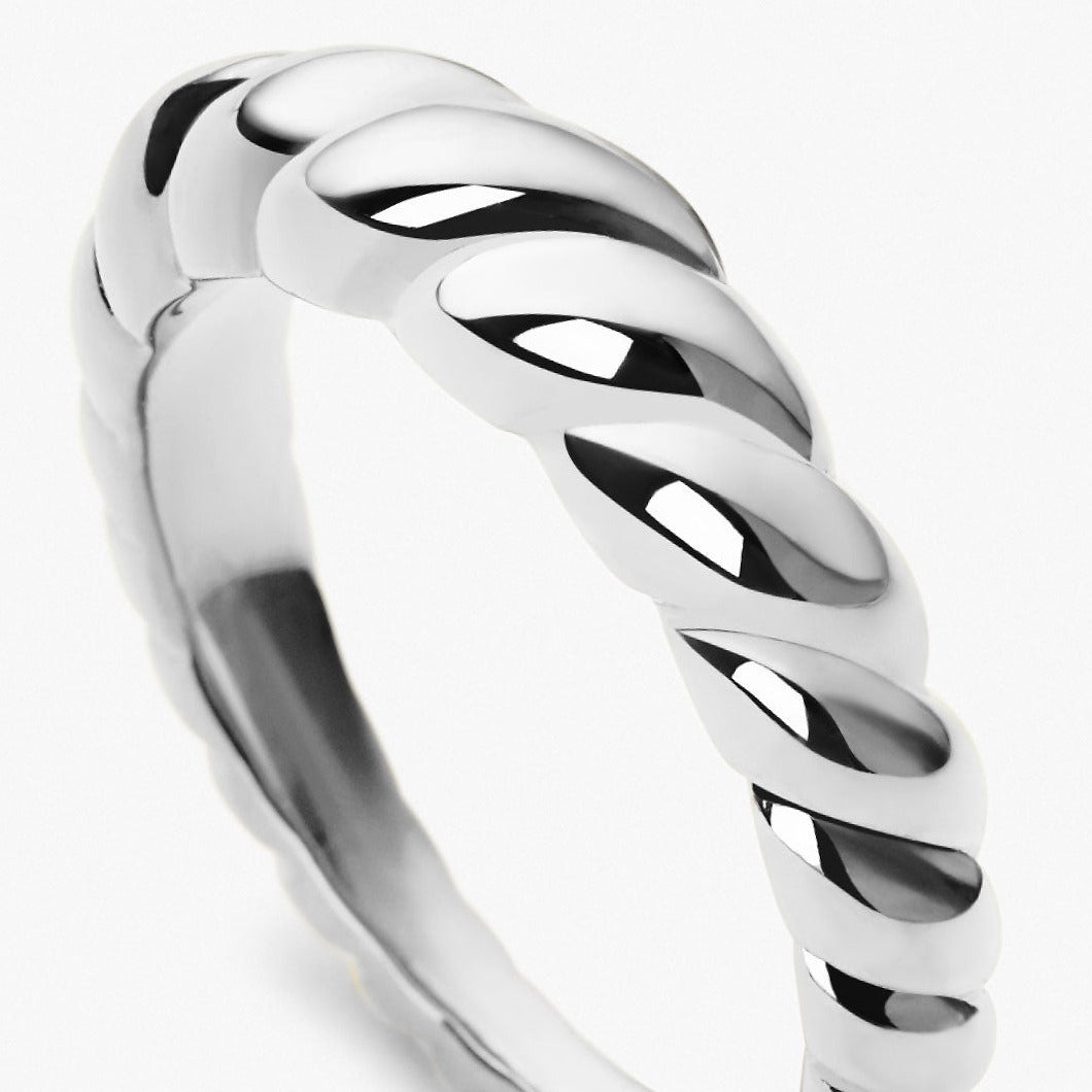 10K Solid Braided Twist Ring For Women
