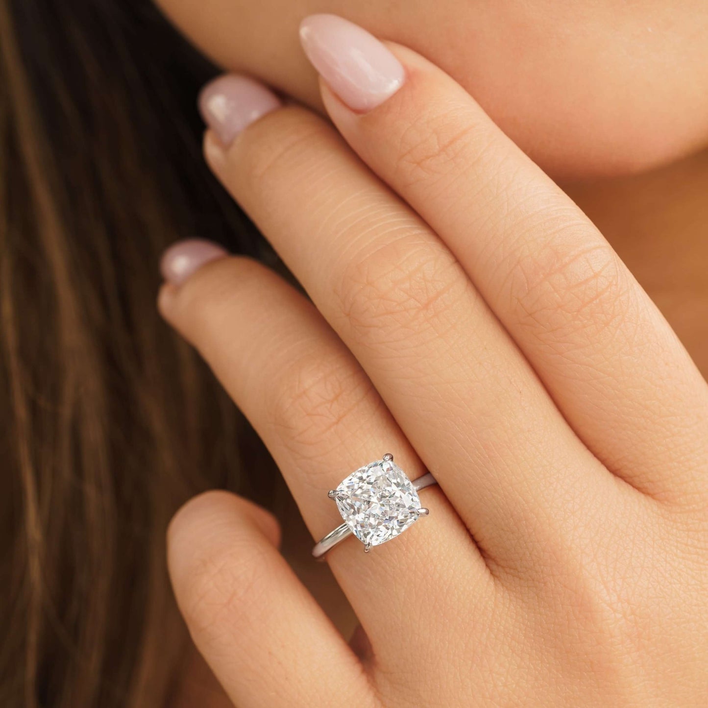10k White Gold Hidden Halo Ring For Gf