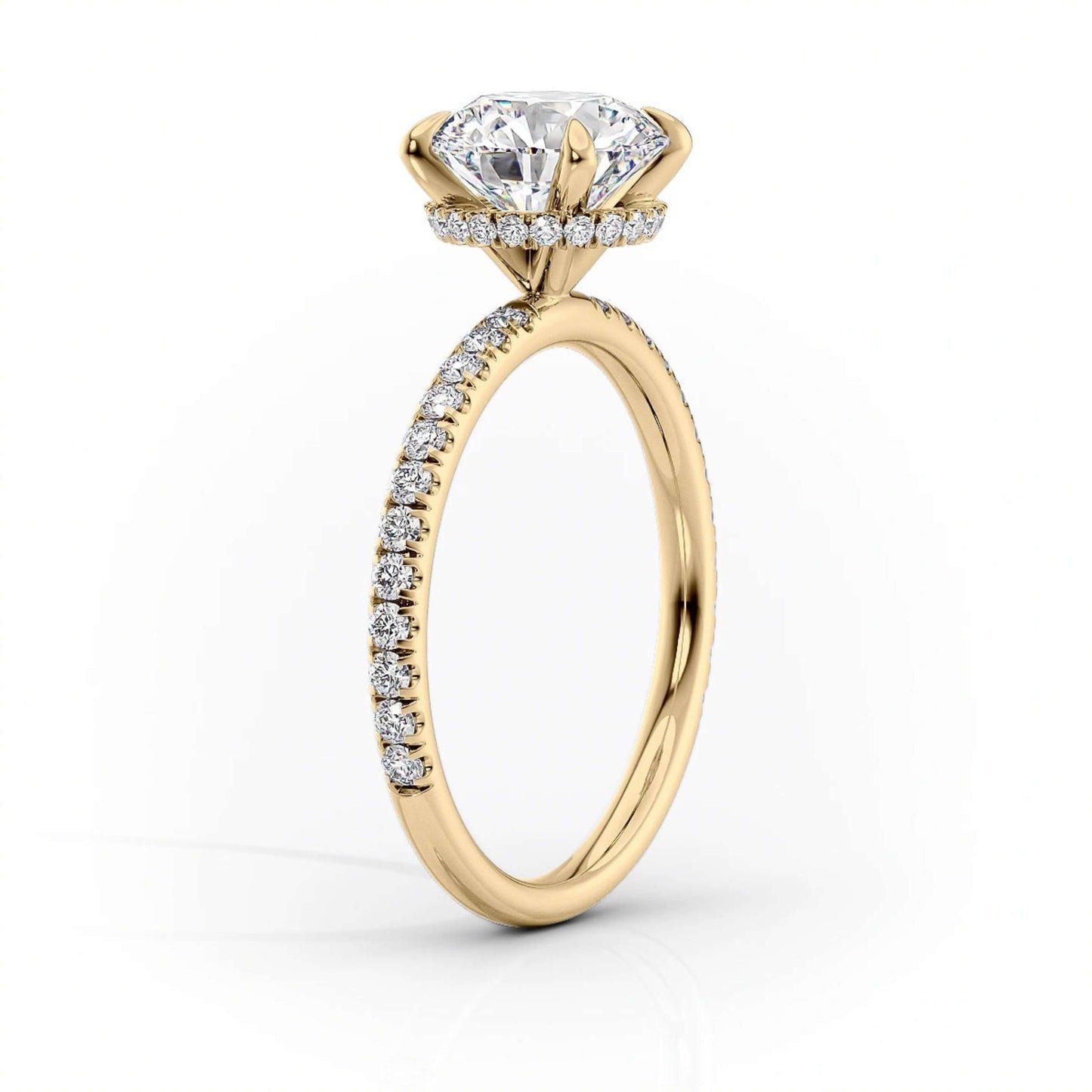 14K Gold Round Cut Wedding Ring