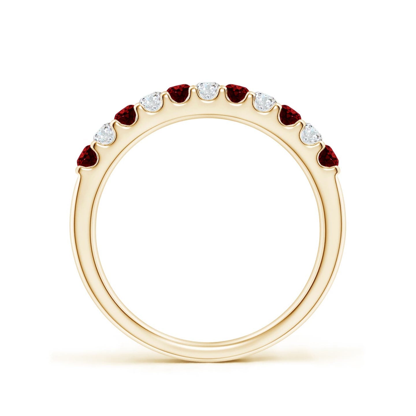 14K Gold Ruby diamond band