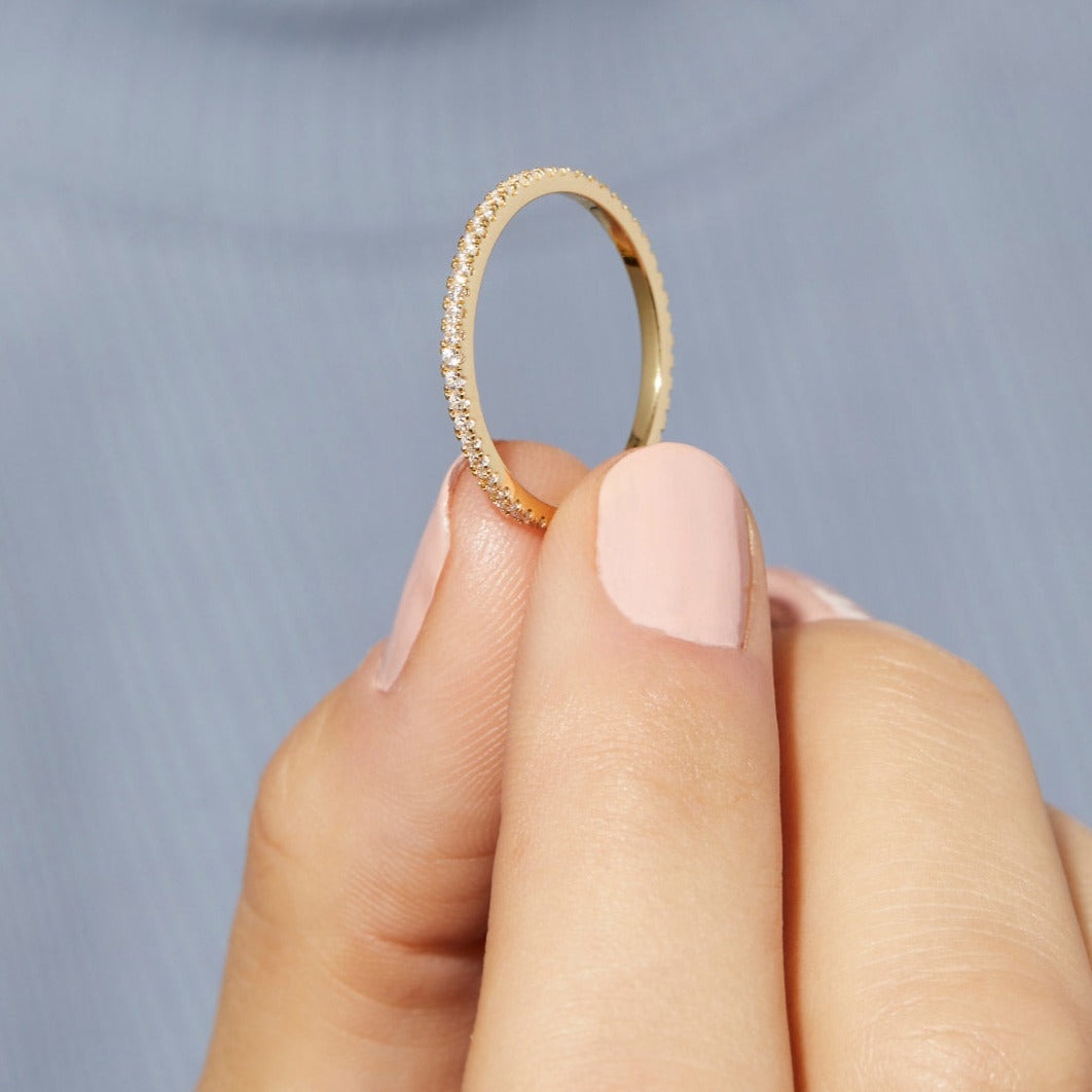 14K Lab Grown Diamond Pave Set Wedding Ring