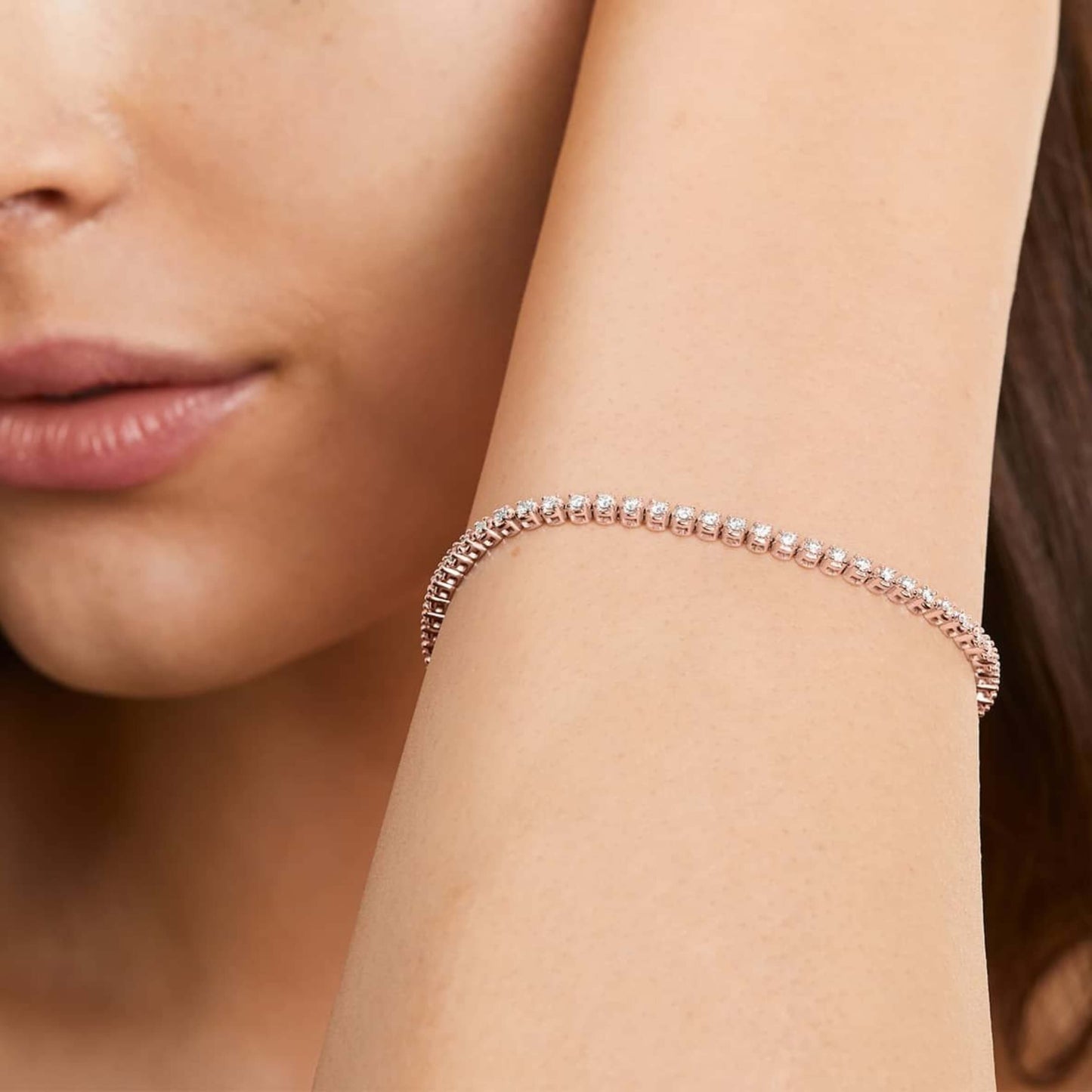 14K Solid Gold Four Stone Diamond Cluster Bracelet
