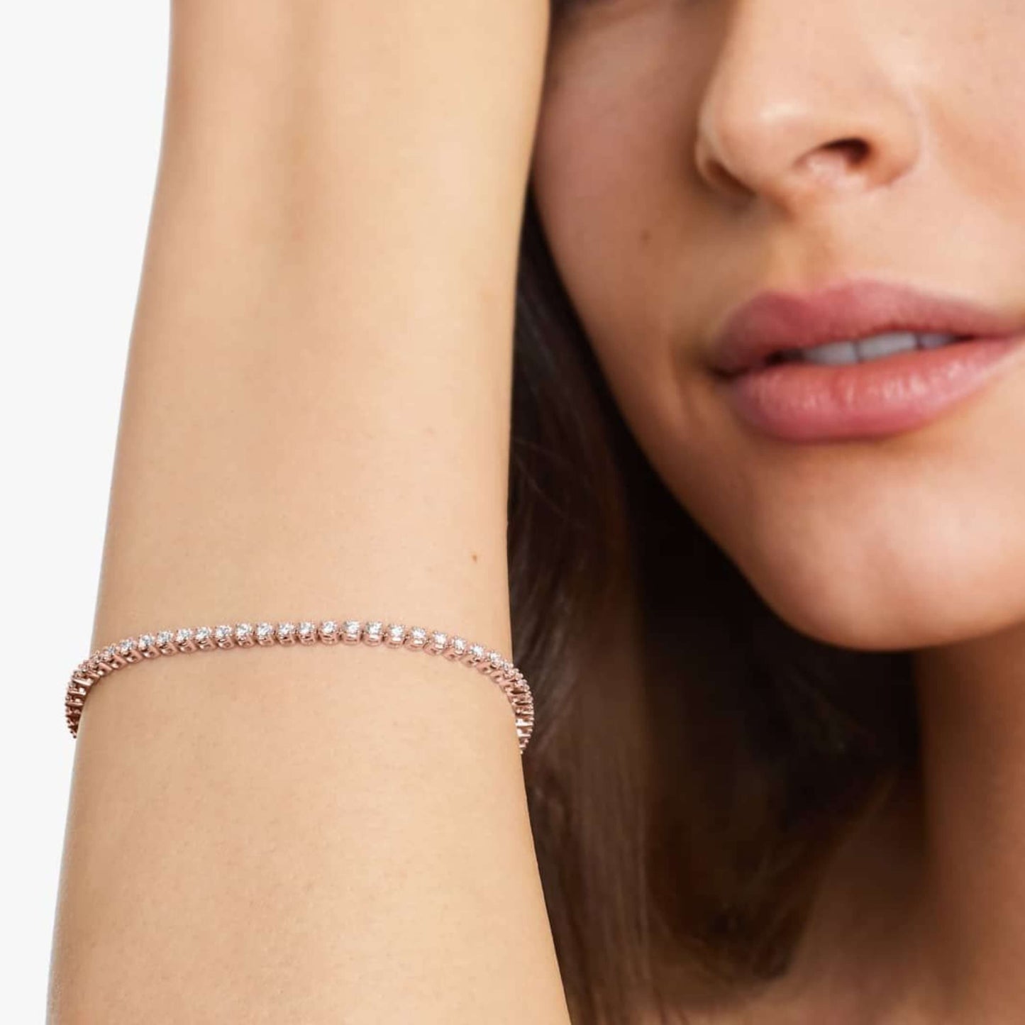14K Solid Gold Four Stone Diamond Cluster Bracelets