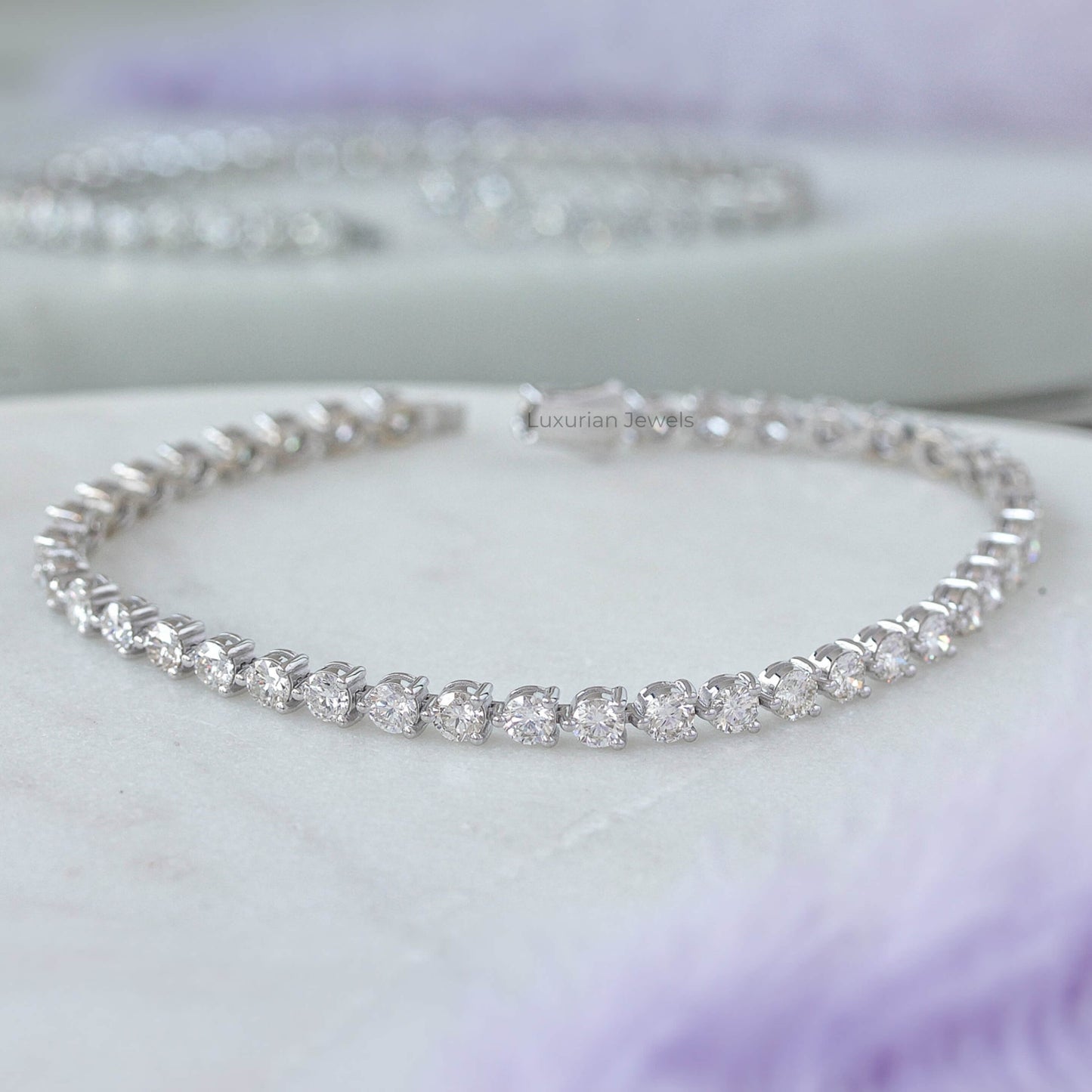 14K Solid Gold Moissanite Bracelet for Women