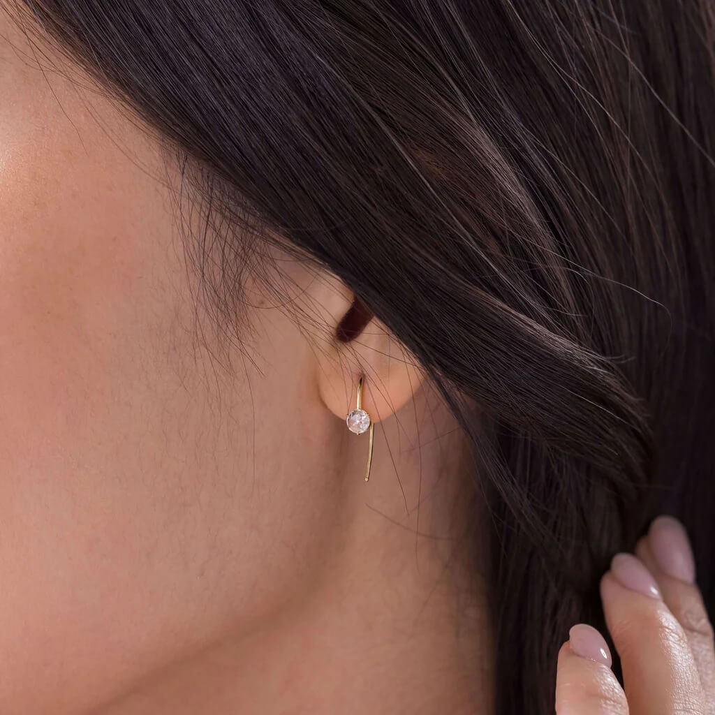 14K Solid Gold Stud Earring