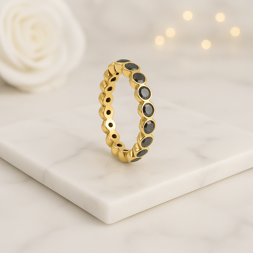 14k Gold Black Diamond Ring
