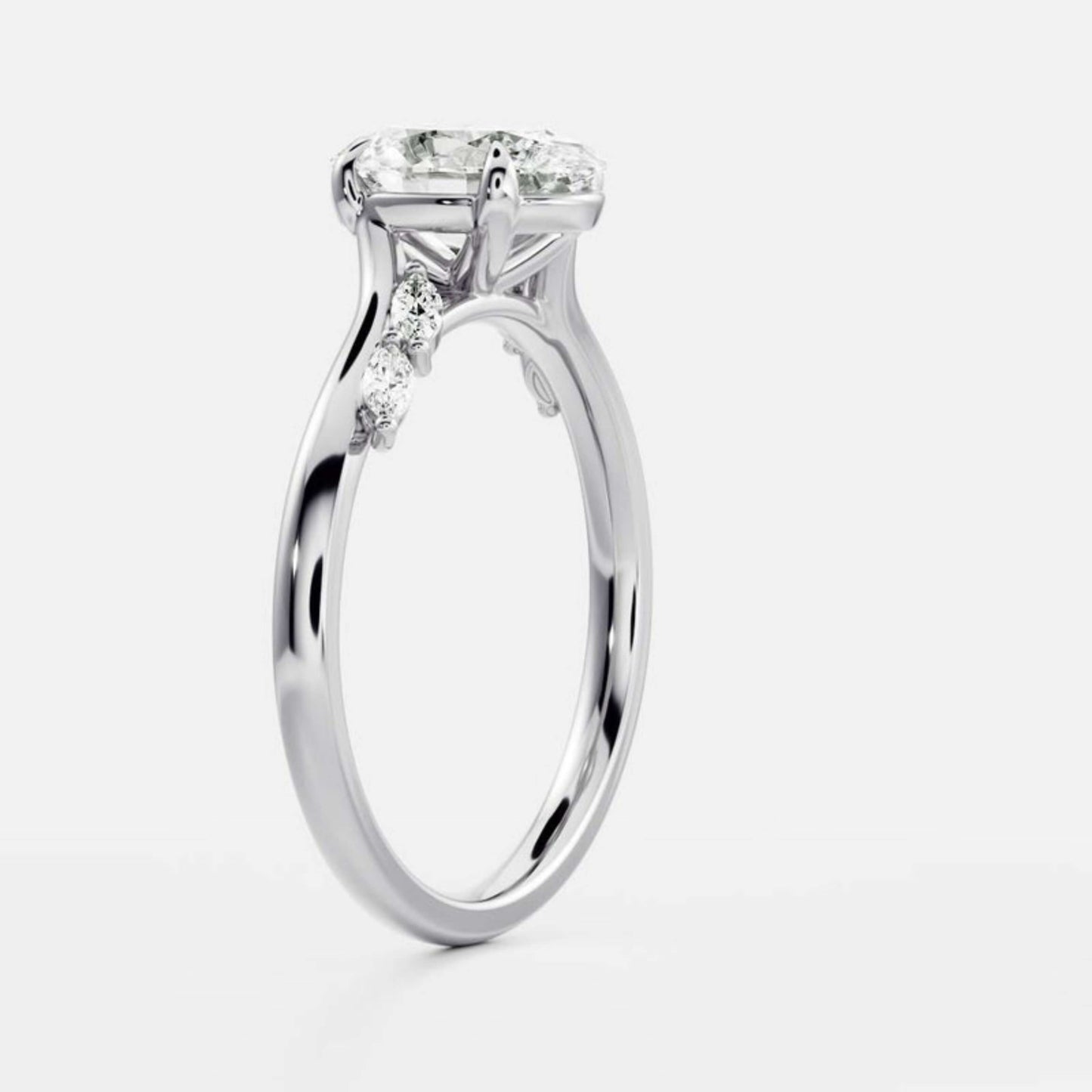 14k Gold Lab Diamond Engagement Ring Women