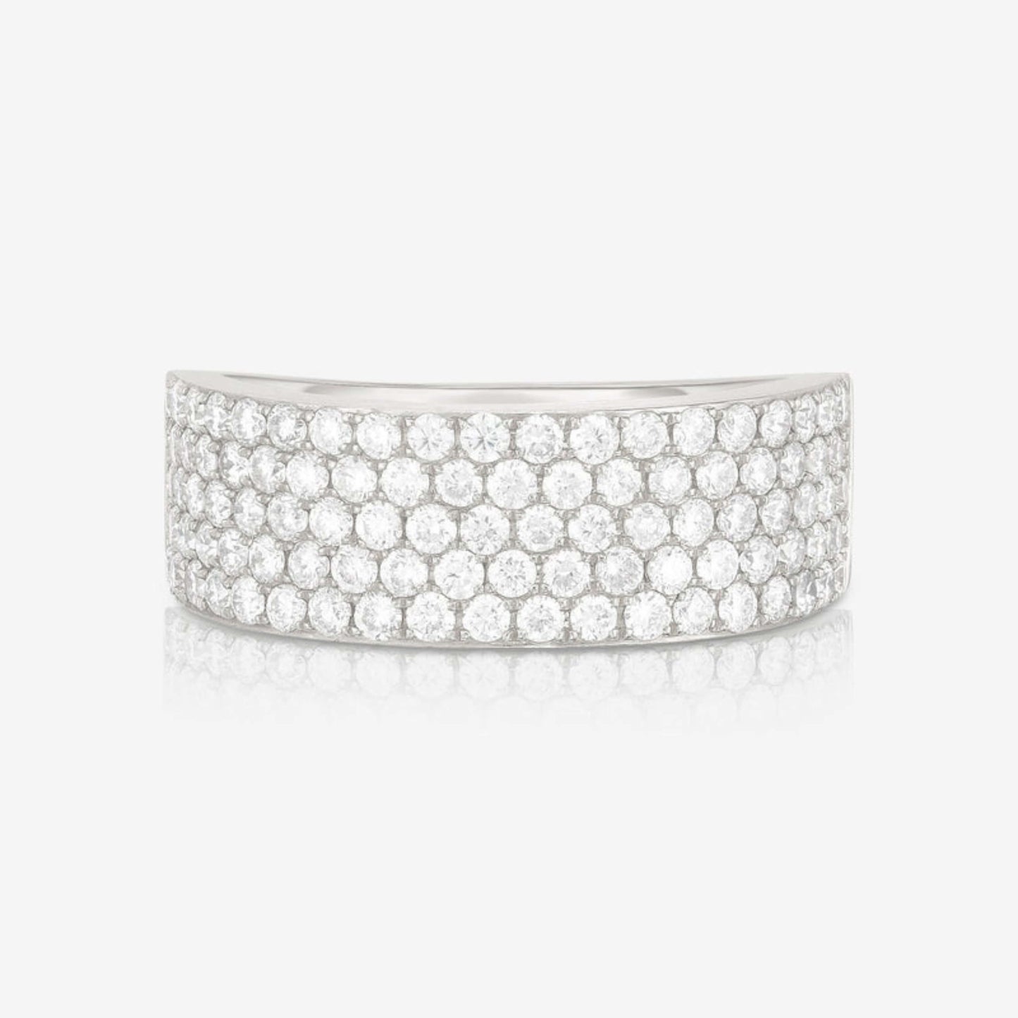 14k Gold Pave Wedding Band, Solid Gold Thick Wedding Band, Women Eternity Wedding Ring