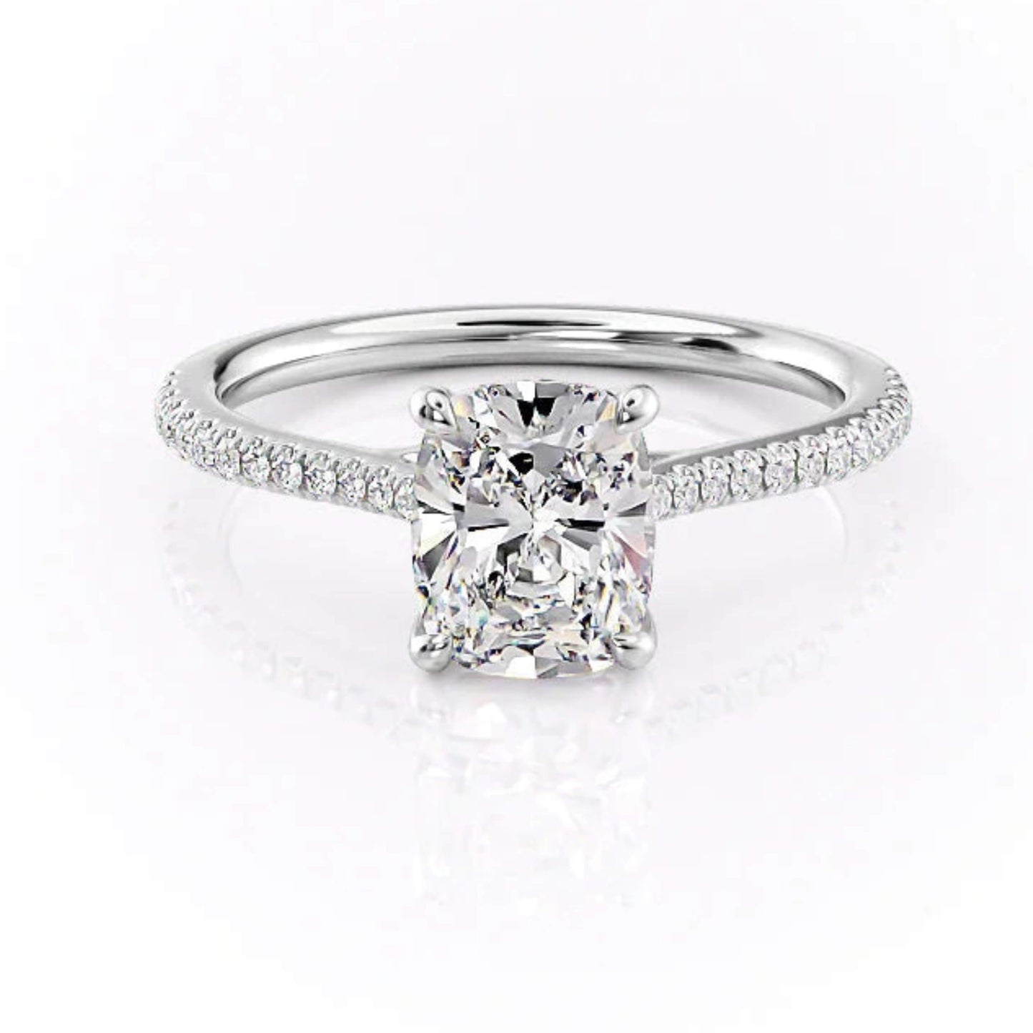 18K Elongated Cushion Cut Diamond Ring