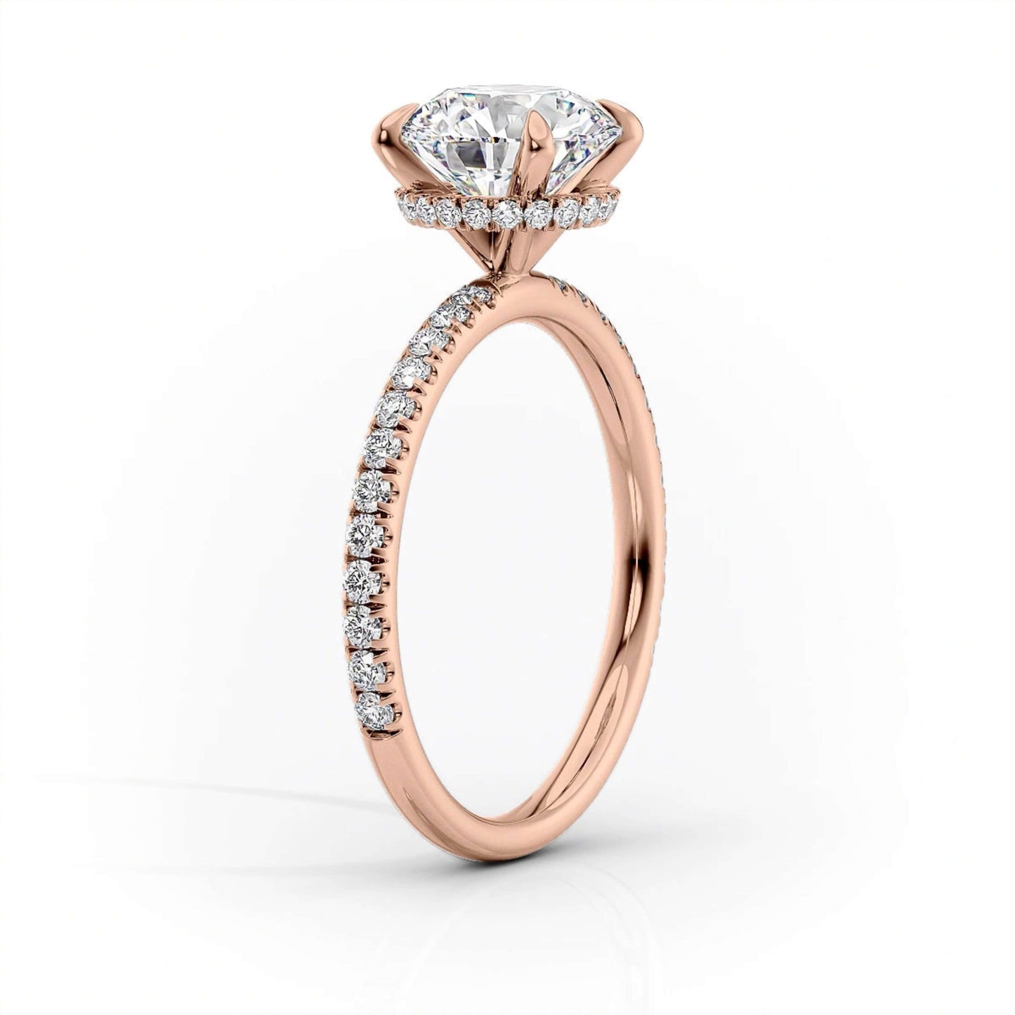 18K Gold Round Cut Lab Grown Diamond Ring