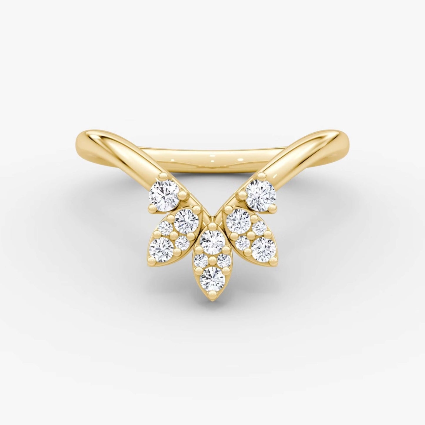 18K Real White Gold Round Cut Solitaire Engagement Ring