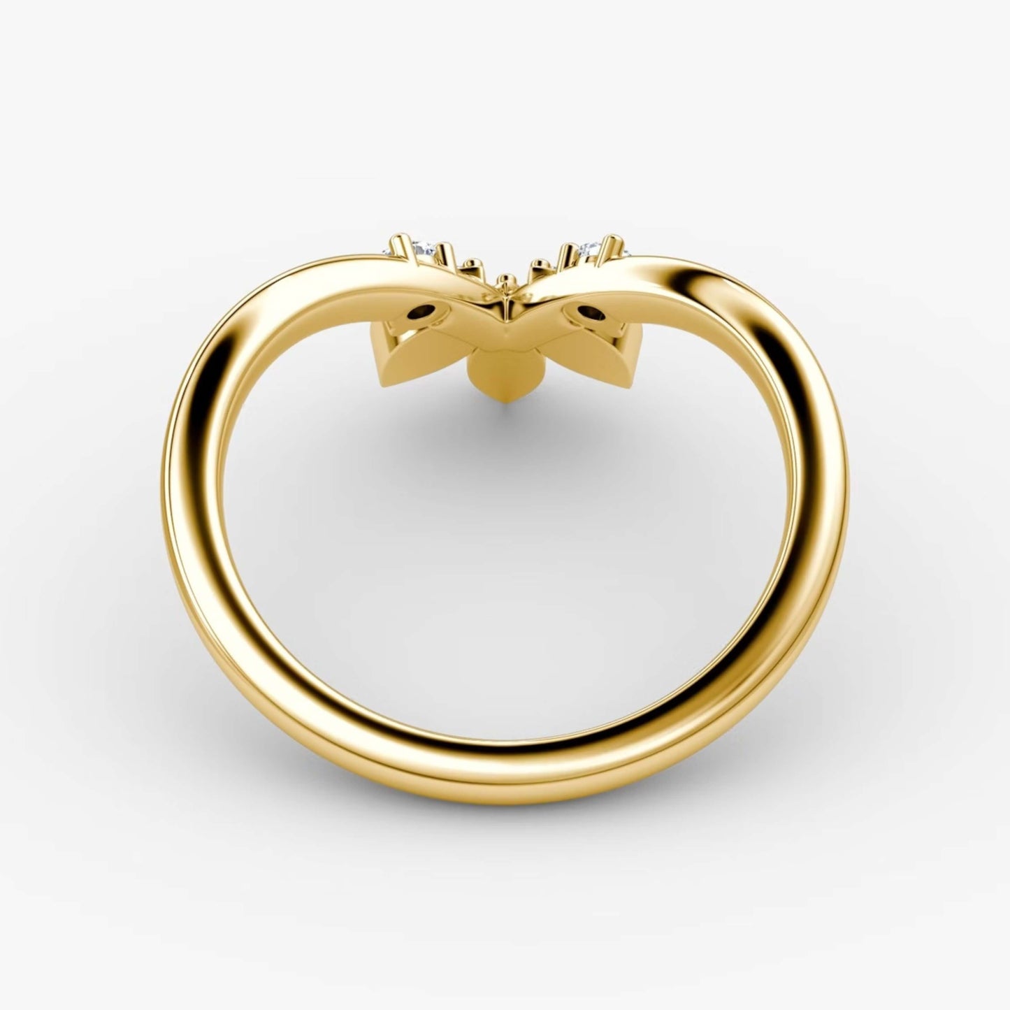 4ct Oval Engagement Ring Gold Vermeil Travel Ring Set Unique Silver Curved Band Promise Wedding Ring