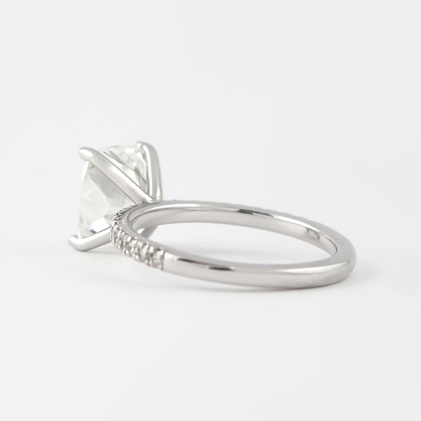 925 Silver Classic Wedding Ring, Half Eternity Wedding Band, 14K White Gold Ring