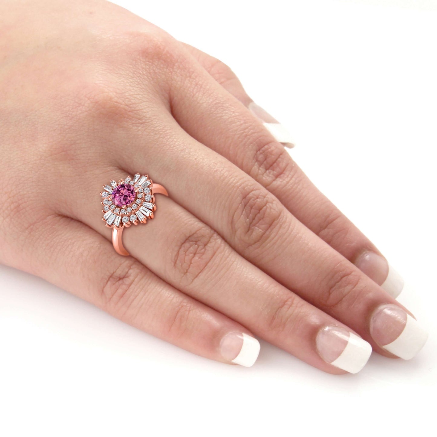 Antique Halo Round Cut Lab Grown Diamond Ring