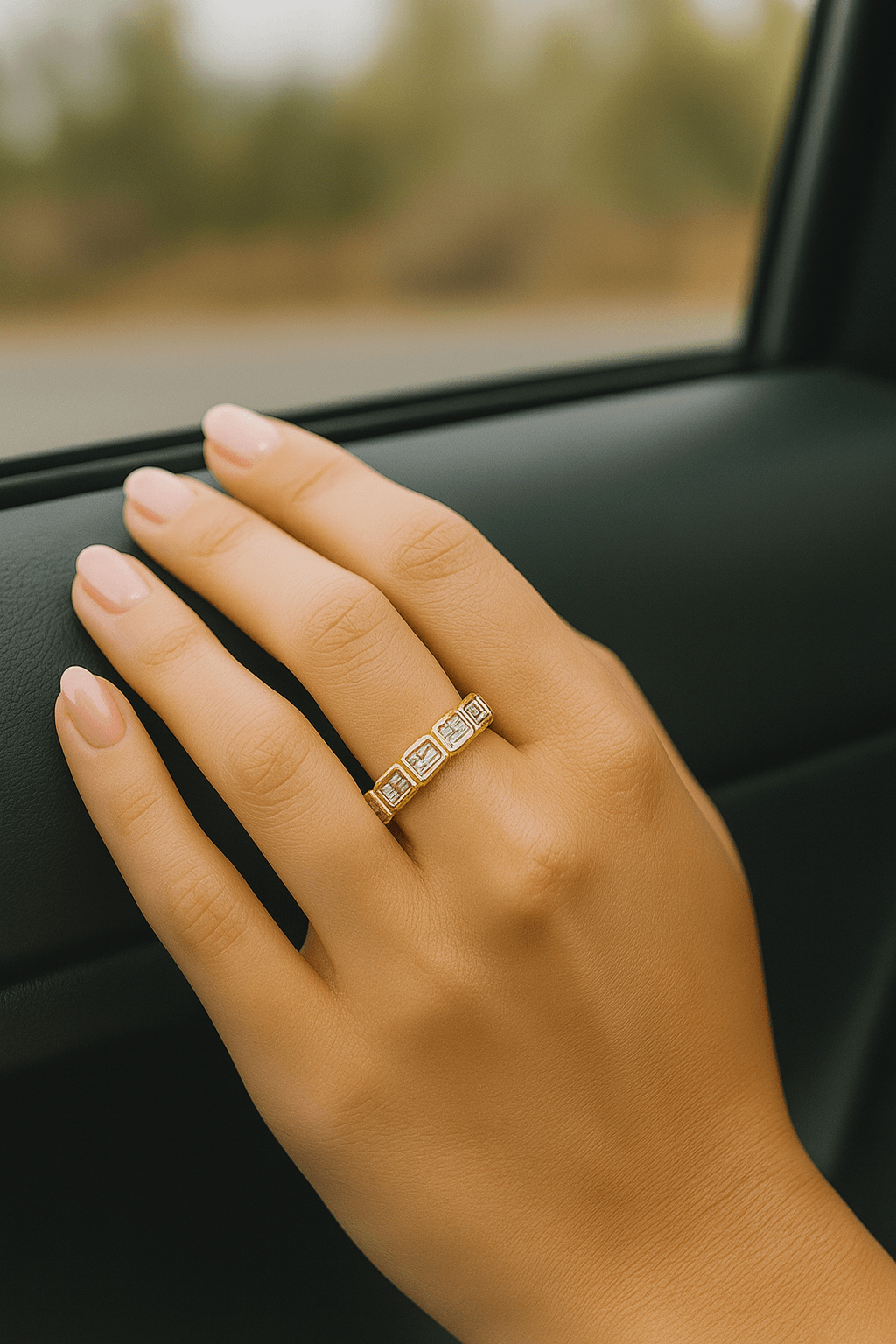 Bezel Set Diamond Band,