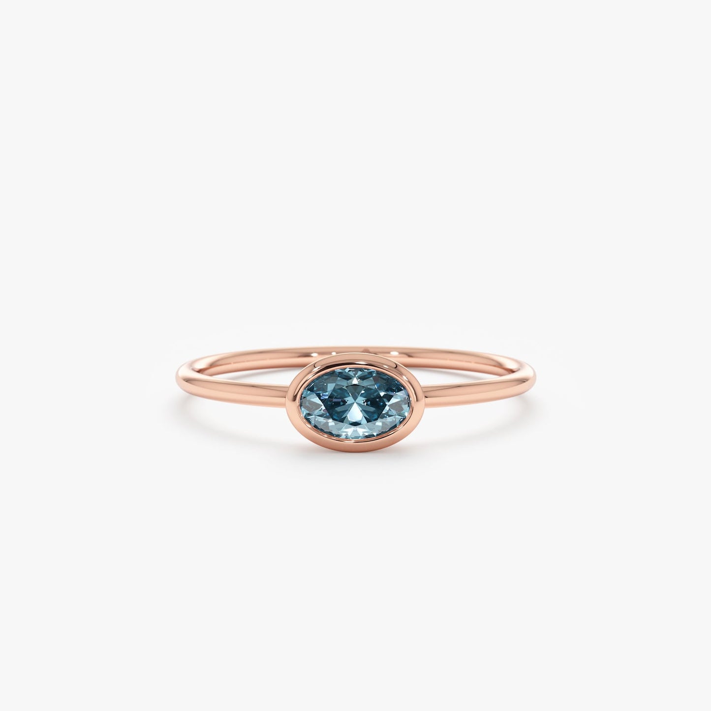 Blue Topaz Gold Stackable Ring