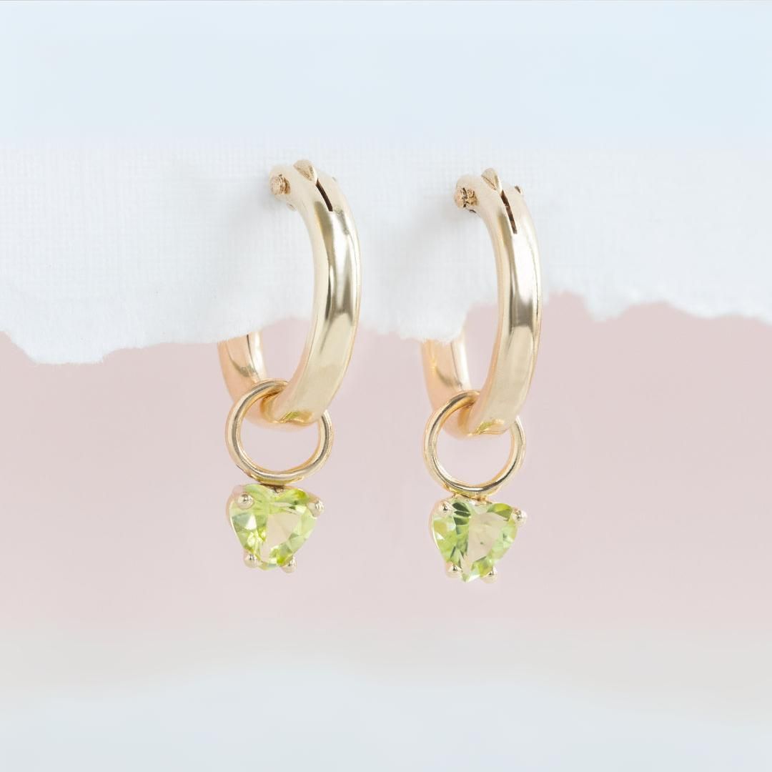 Cartilage Earring , Heart Drop Earrings, Diamond Huggie Earrings