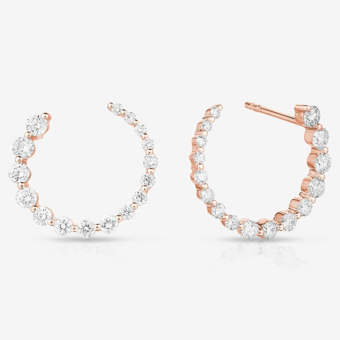 Created Diamond, 14k Gold Earrings, Diamond Hoops, Gold Hoop Earrings, Bridal Hoop Earrings, Lab Grown Earrings, 14kt Hoop Earrings, 14k Diamond Earrings