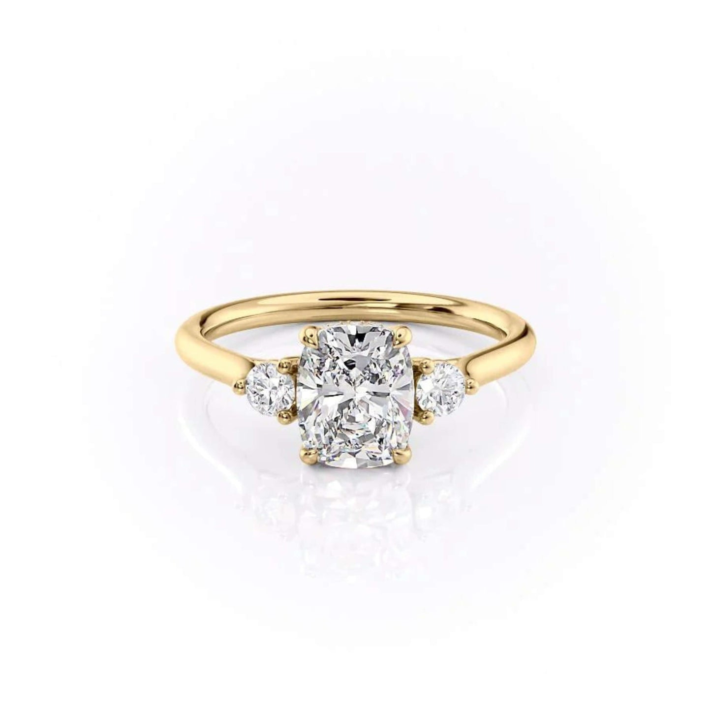 Cushion Cut Moissanite Engagement Ring 3 Stone Moissanite Ring Three Stone Forever One