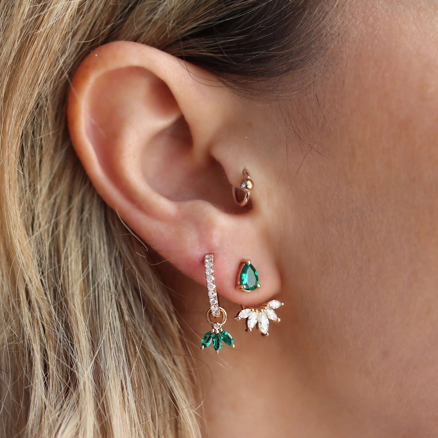 Dainty Dangle Drop Huggie Hoop Earrings, Everyday Earrings, Hoops Earrings, Gold Earrings