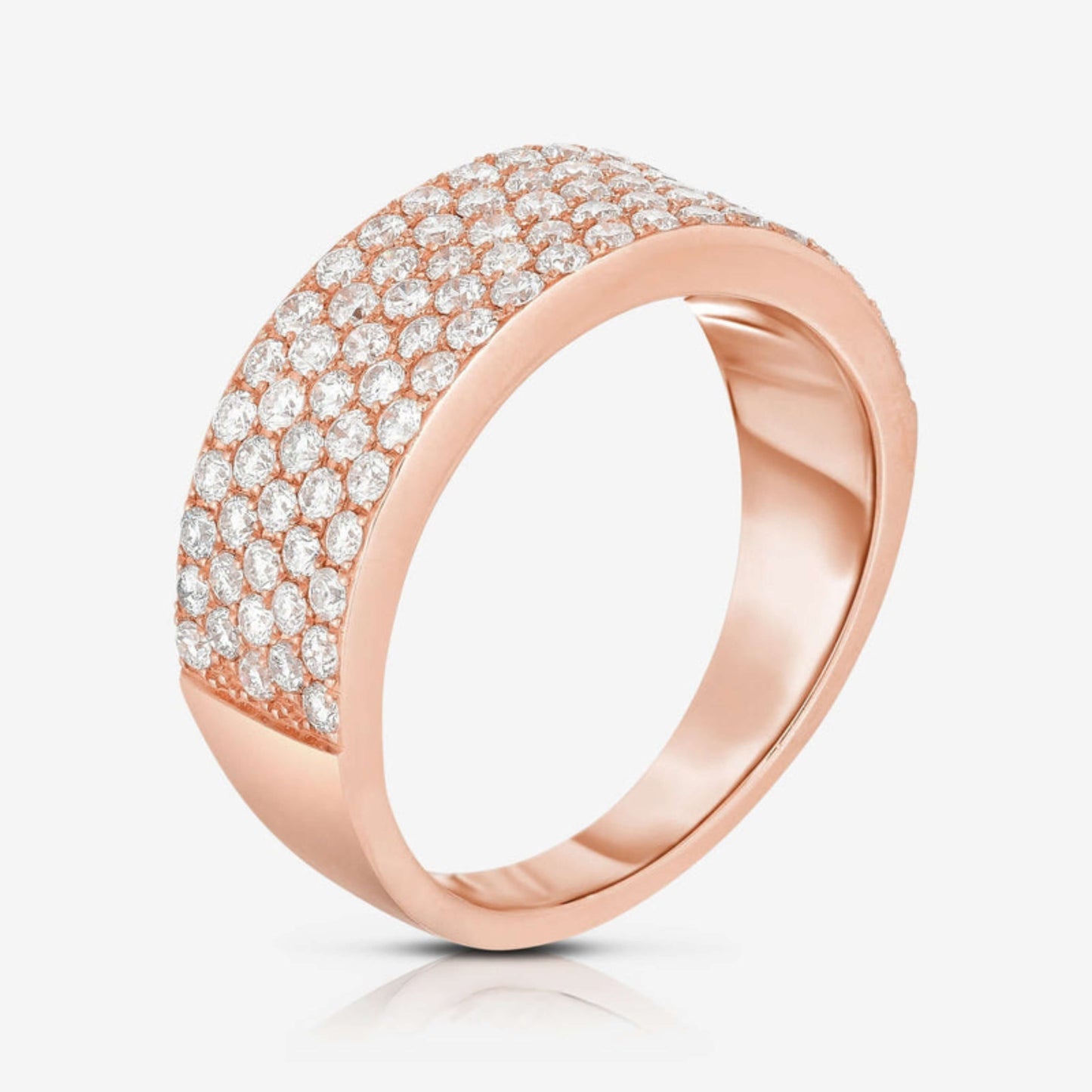 Diamond Minimal Pave Dome Ring, Chunky Wedding Ring Women, Pave Diamond Shiny Dome Ring, Wide Wedding Band