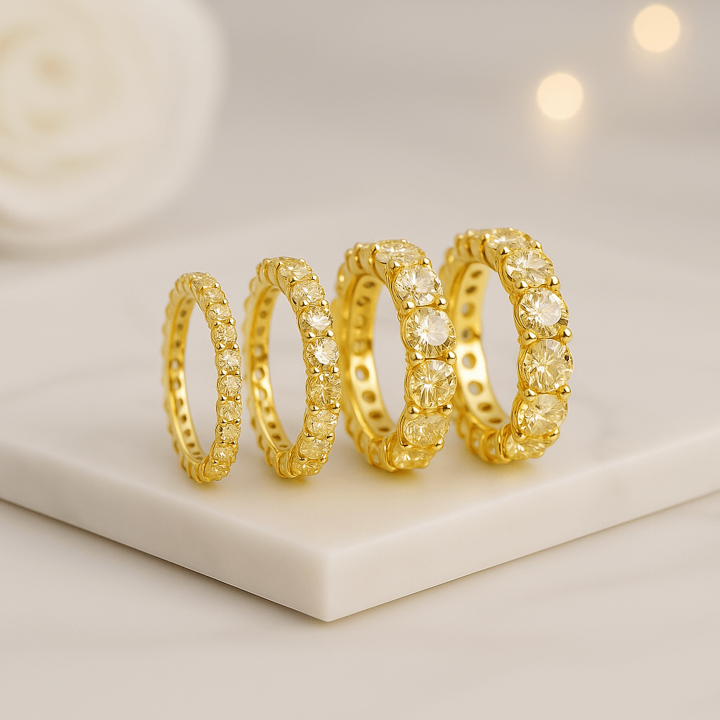 Yellow Diamond Eternity Ring In 18k Gold