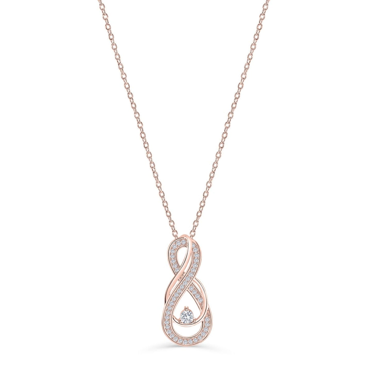 Double Infinity Round Cut Diamond Necklace
