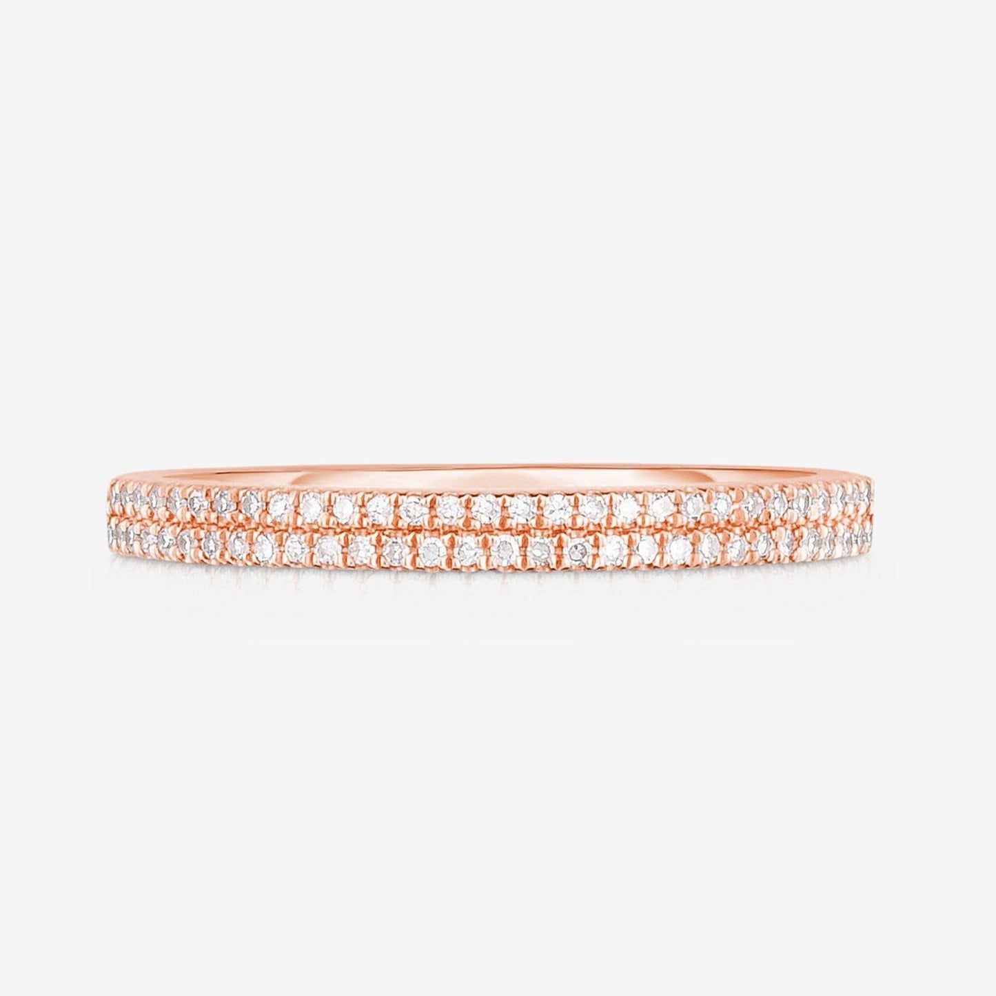 Dual Row Pave Set Lab Diamond Wedding Band Gift For Sister