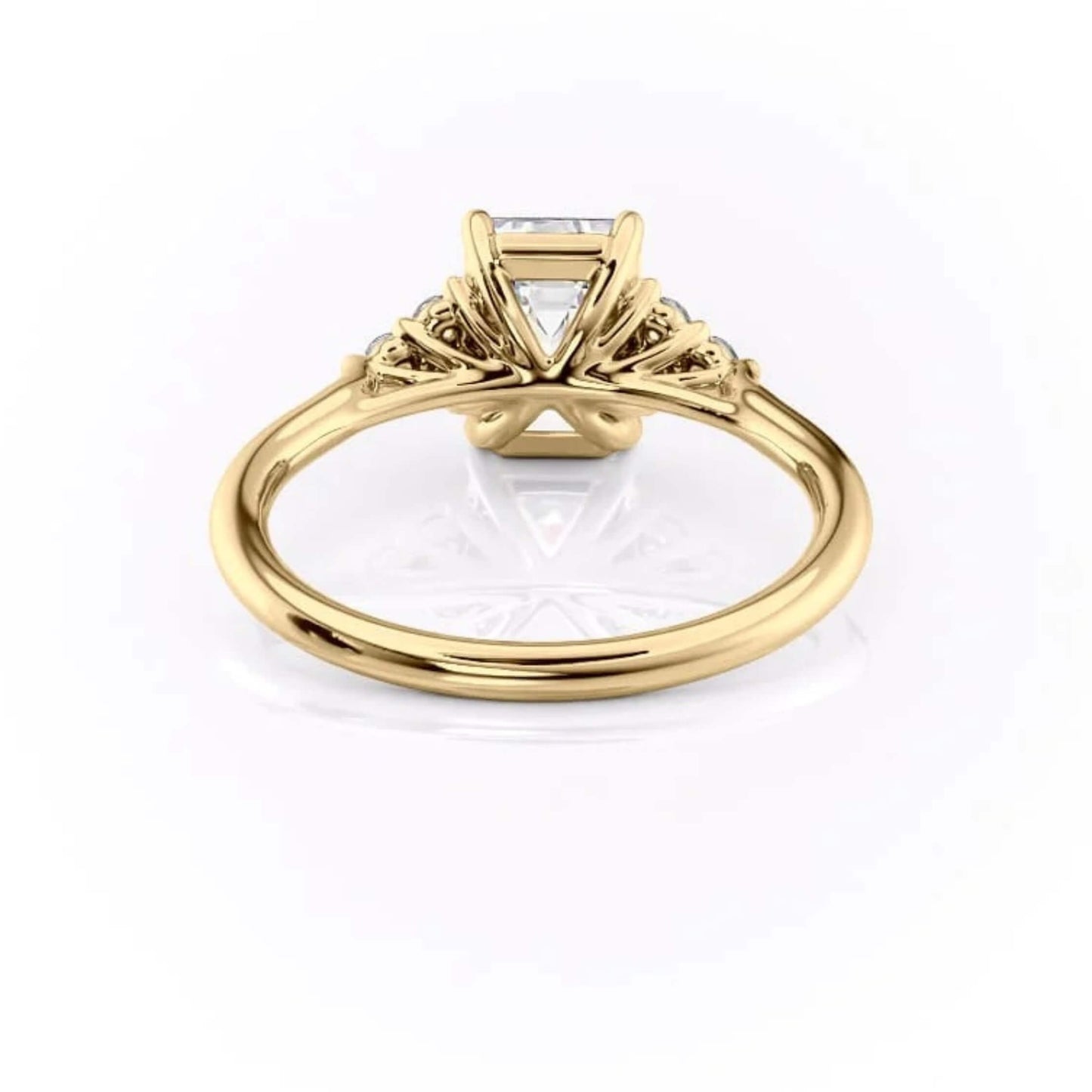 Elongated Diamond, Past Present Future, Cvd Diamond Engagement Ring