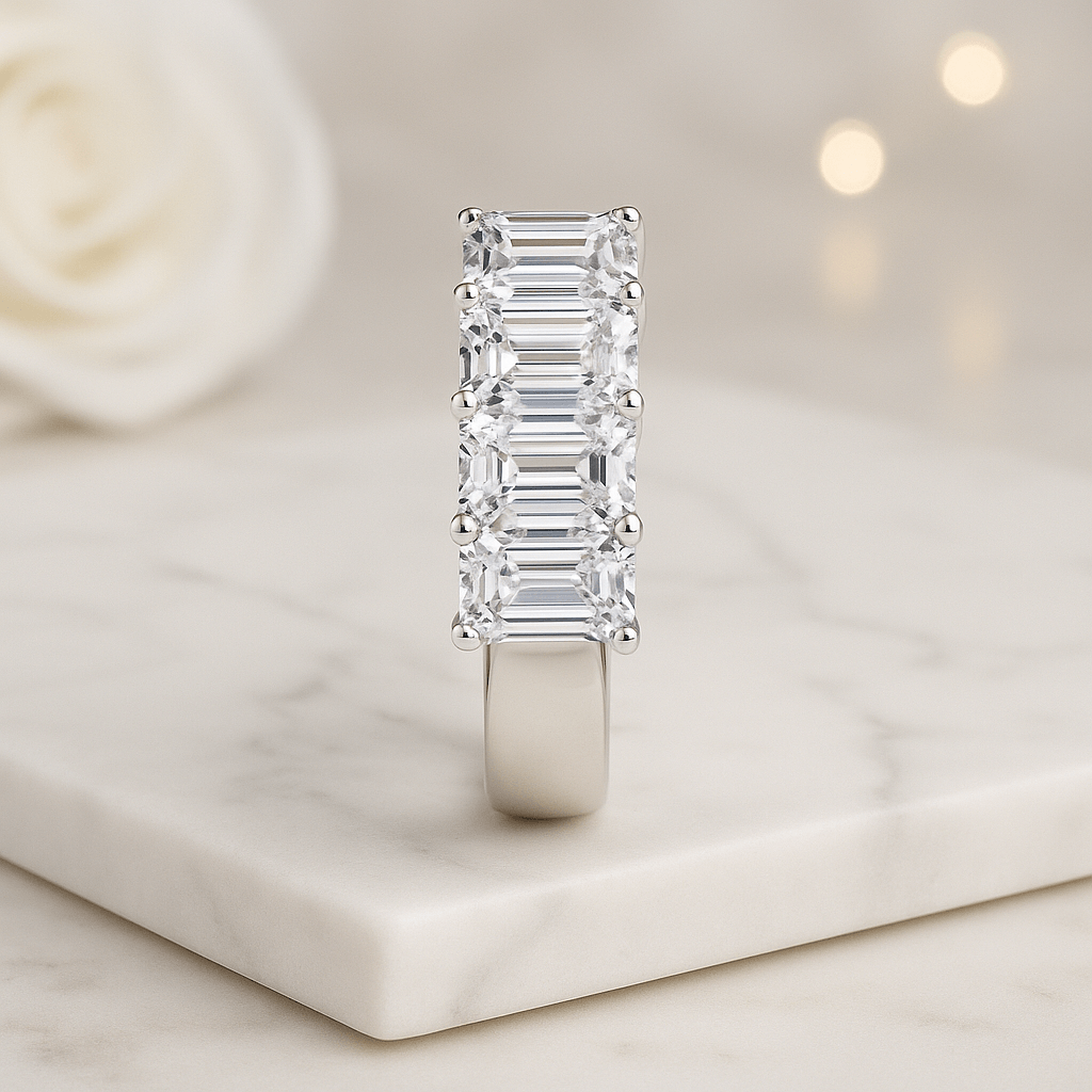Emerald Cut Lab Grownb Diamond Eternity Band