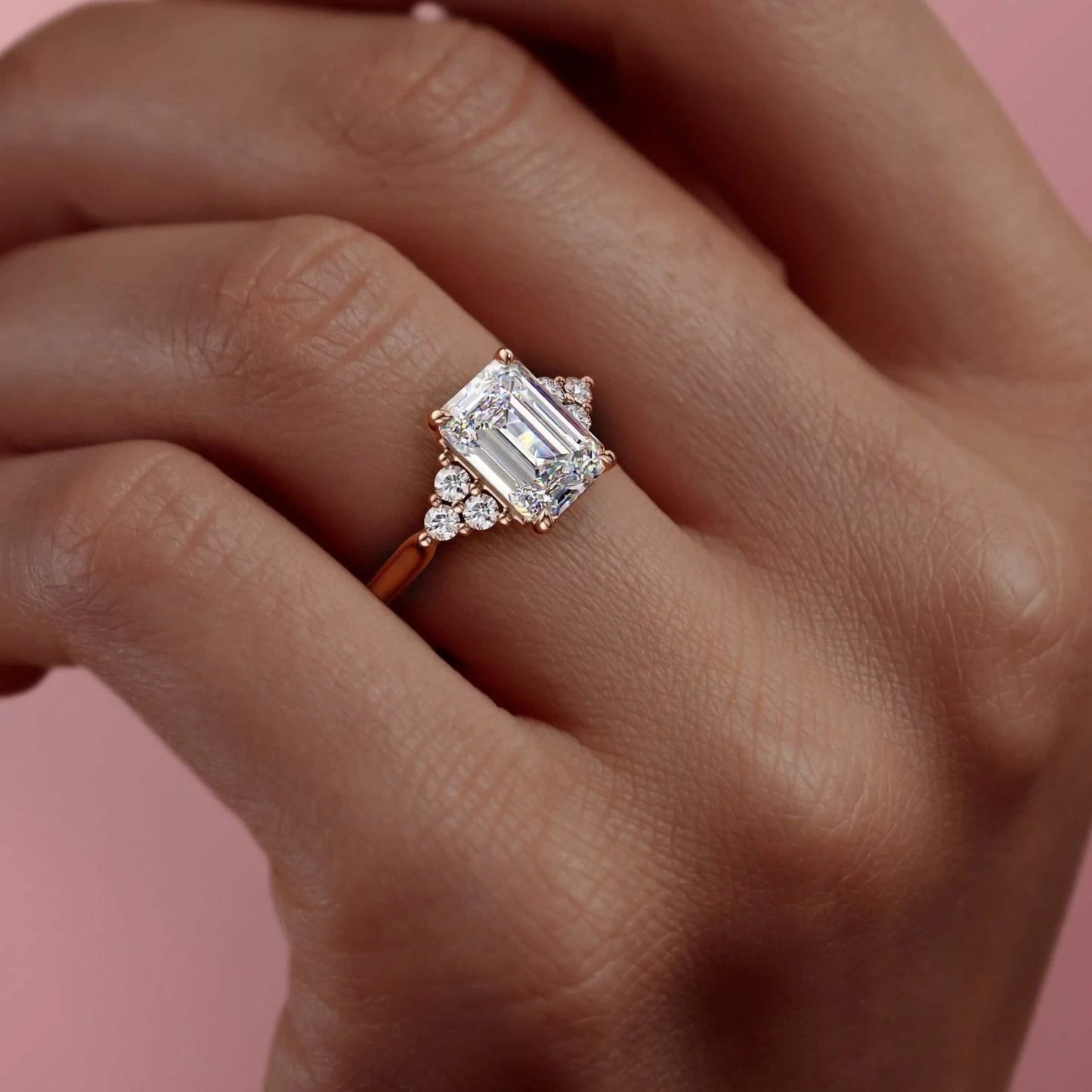 Emerald Cut Lab Grown Diamond Ring- Emerald Lab Diamond Solitaire Ring
