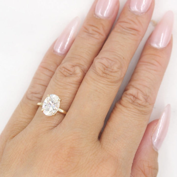 Emerald Cut Lab Grown Diamond Ring, Emerald Lab Diamond Solitaire Ring