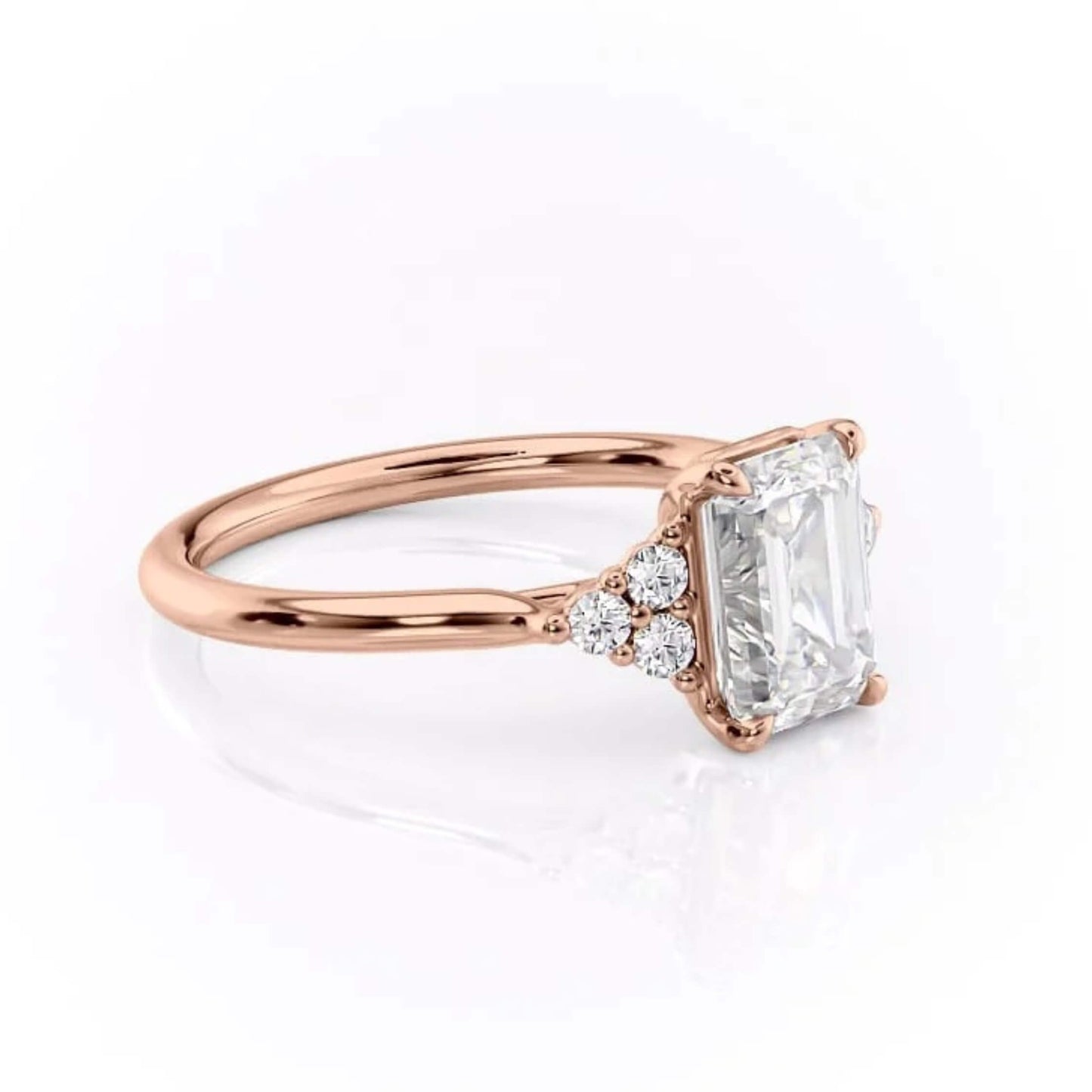 Emerald Lab Diamond, Lab Grown Diamond, Simple Promise Ring