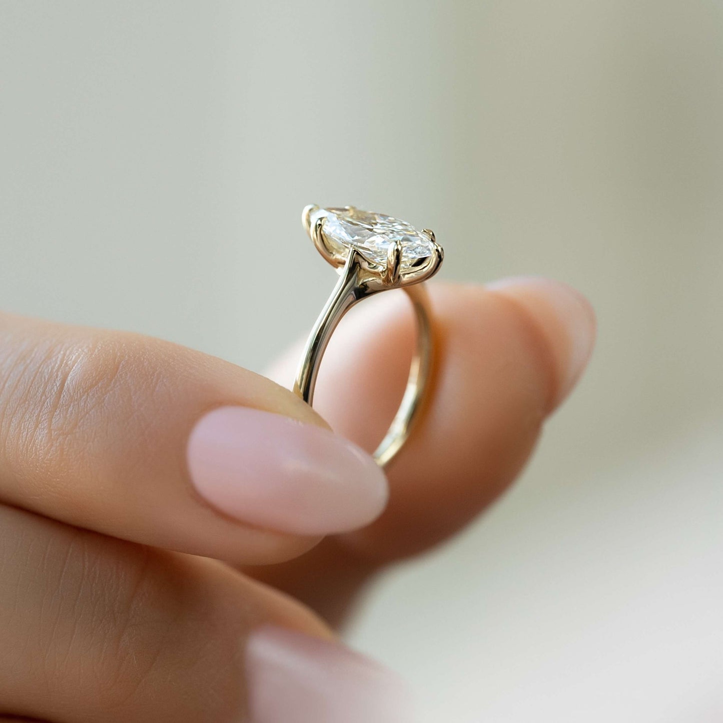 Gift for Her, Marquise Cut Solitaire Ring