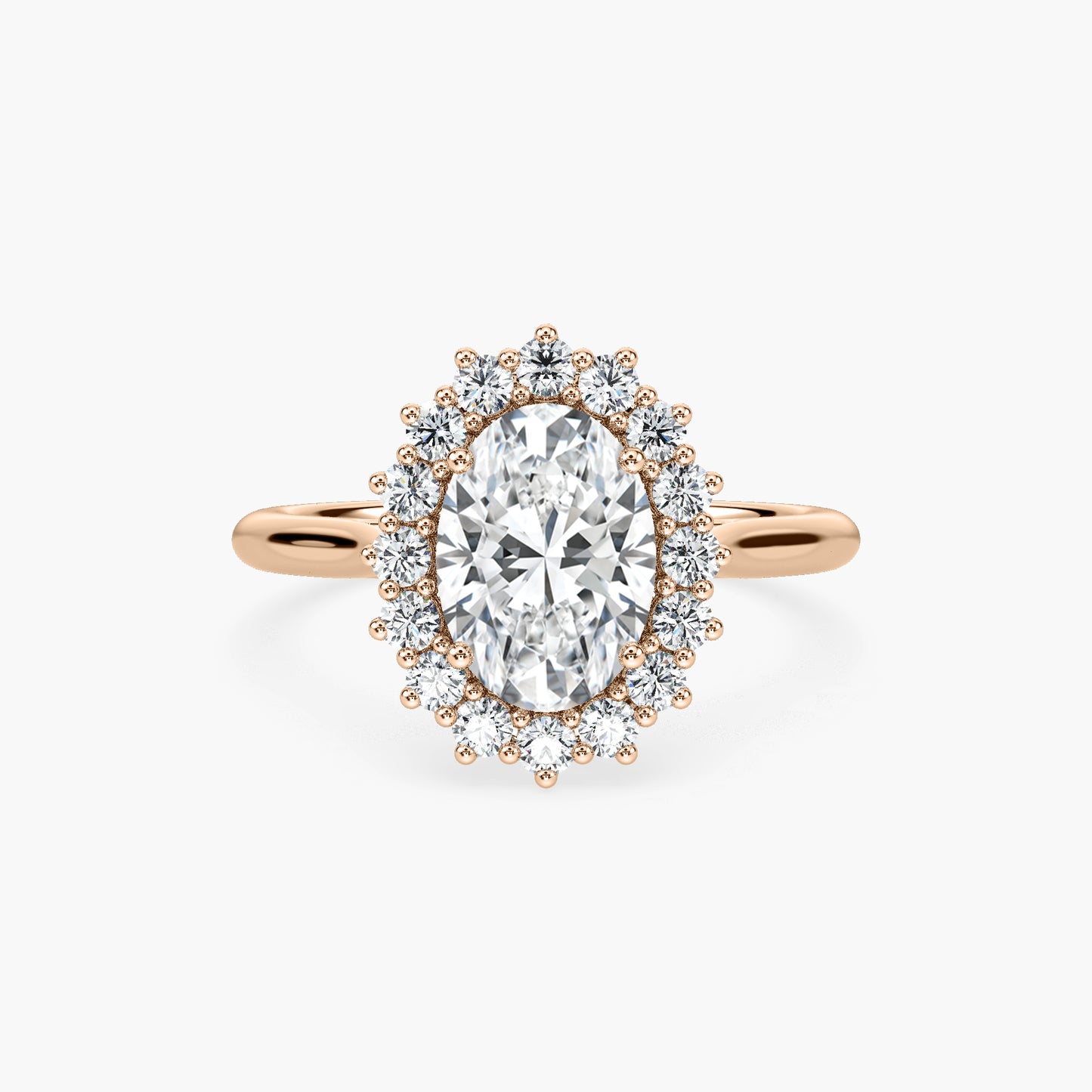 Oval Lab Grown Diamond Vintage Halo Engagement Ring