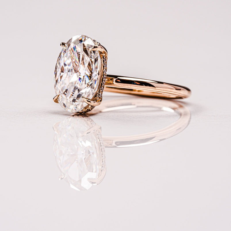 Hidden halo Wedding Ring Anniversary Bridal Ring Women