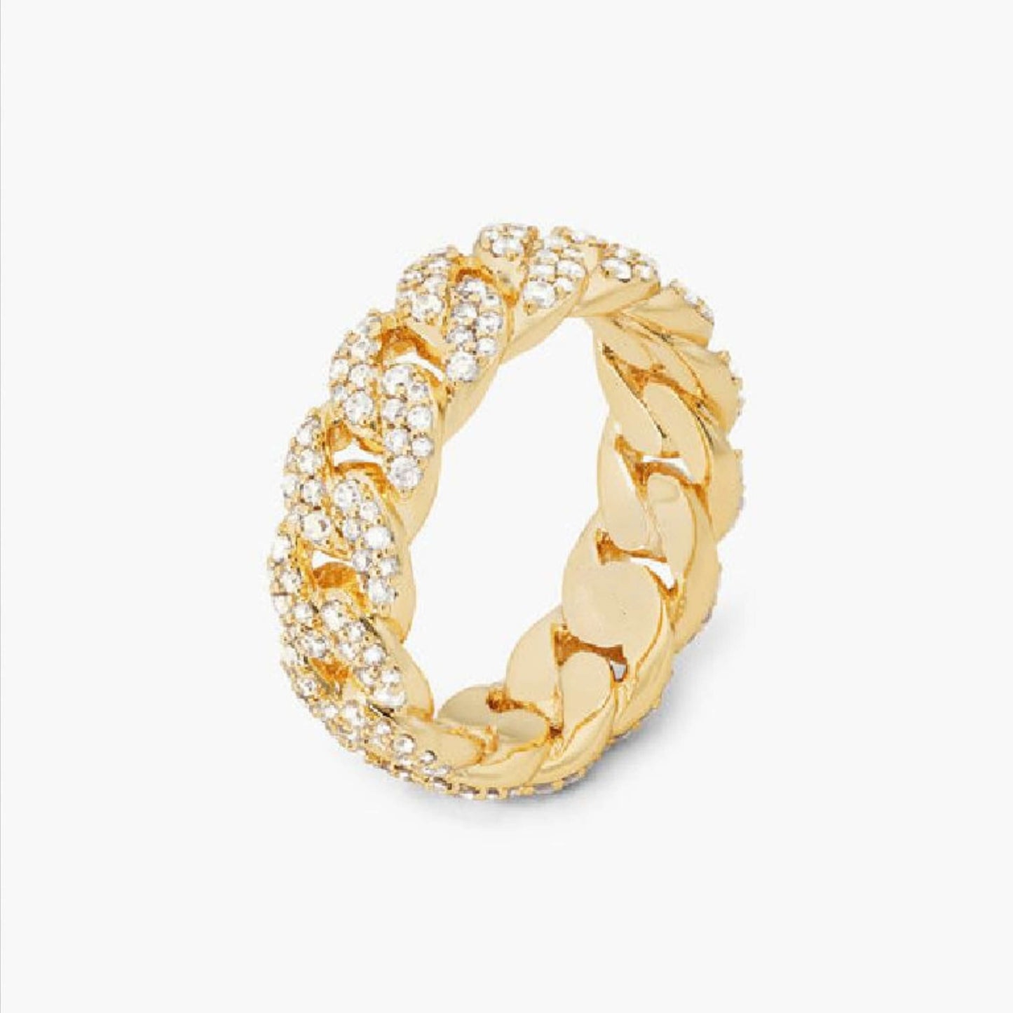 Iced Out Chain Ring, Eternity Ring, Mens Iced Out Ring