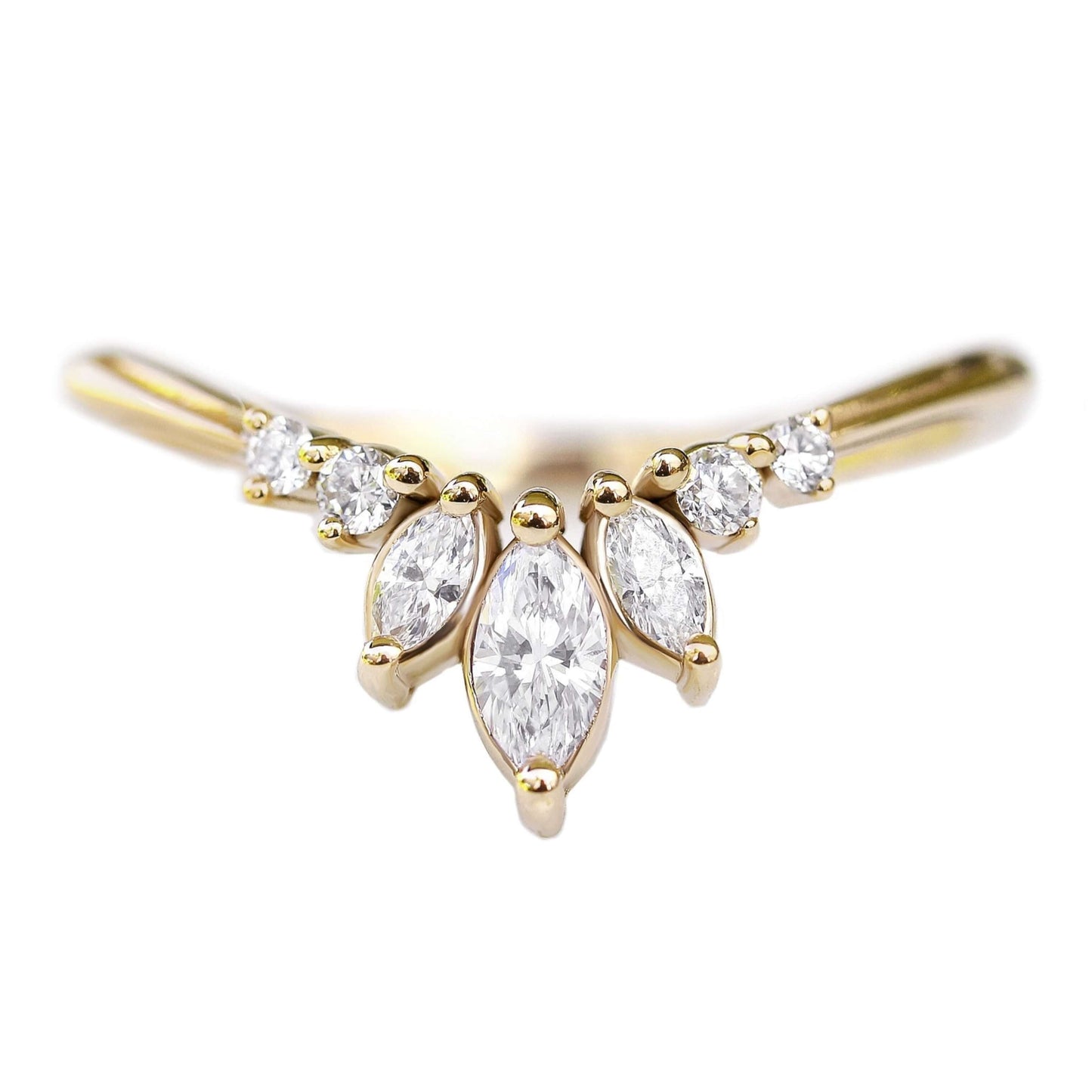 Lab Diamond Curved Wedding Band Women