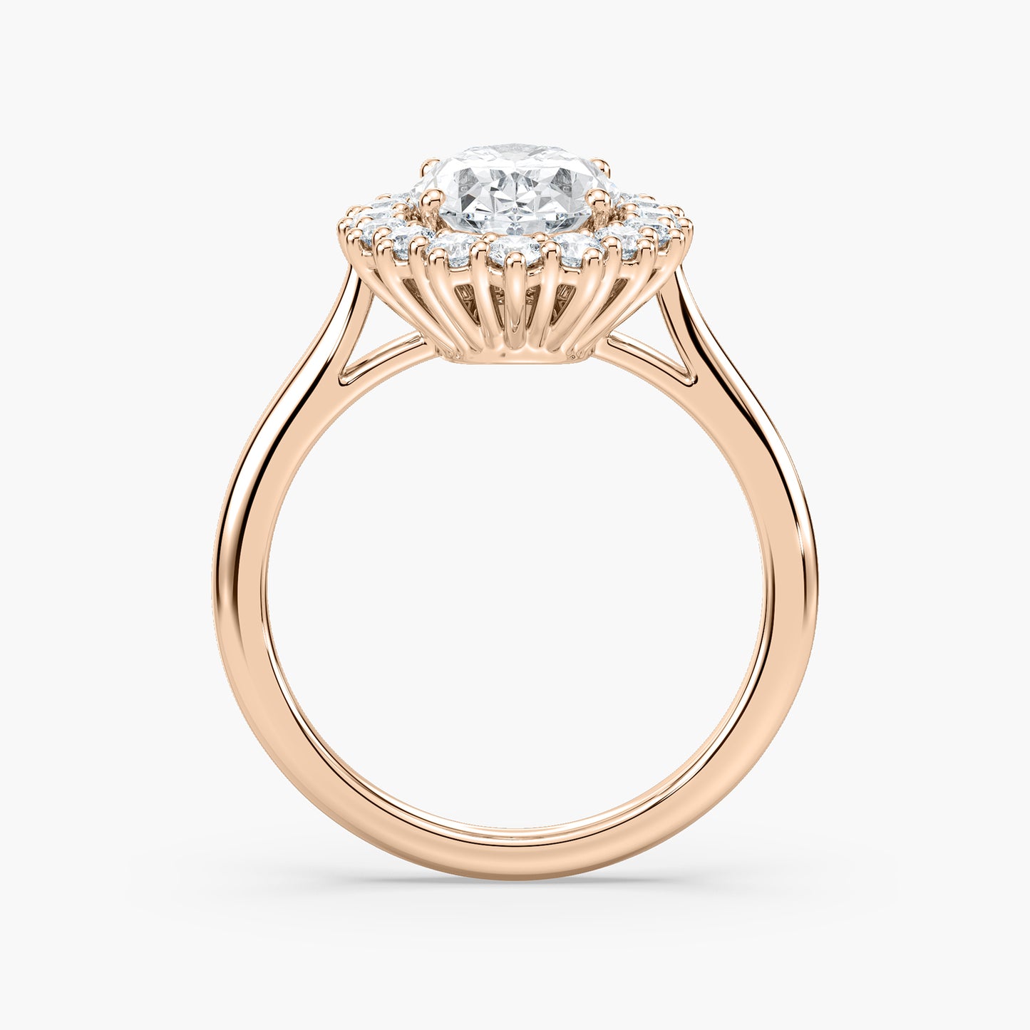 Oval Lab Grown Diamond Vintage Halo Engagement Ring