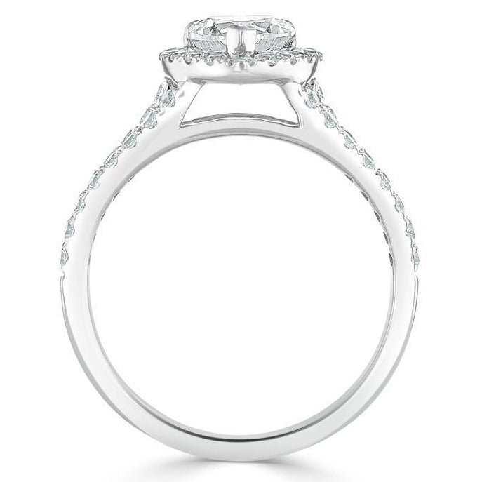 Lab Made Diamond Split Shank Pave Engagement Ring