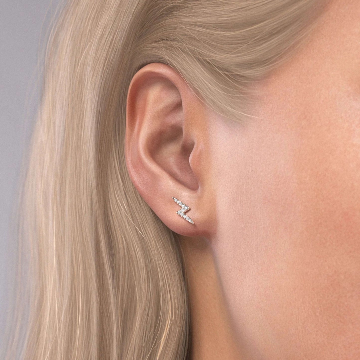 Lightning Bolt Stud Earrings, Dainty Gold Thunderbolt Earrings