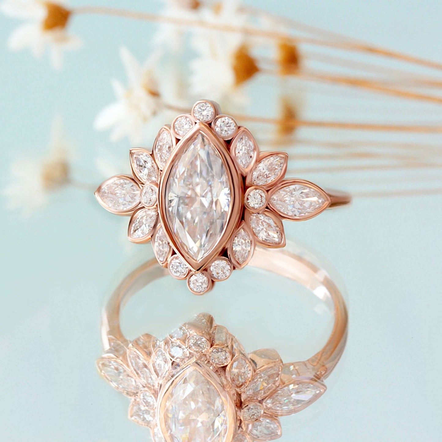 Marquise Cut Vintage Style Ring