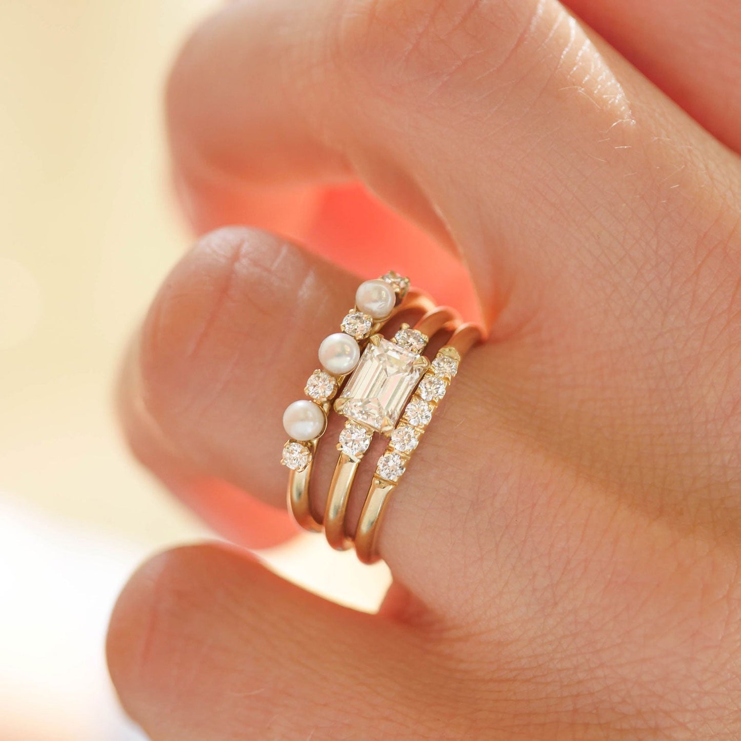 Micro Pave Band - Dainty Multi Stone Bridal Ring