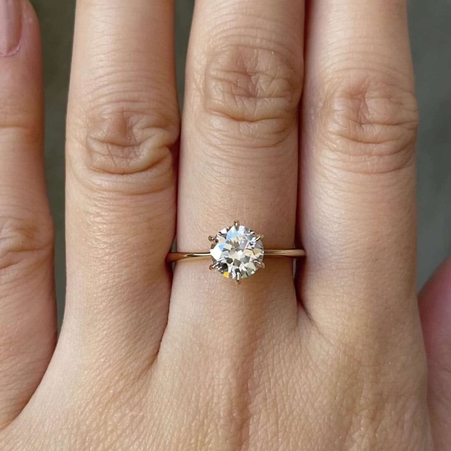 Old Cut Round Diamond Engagement Ring