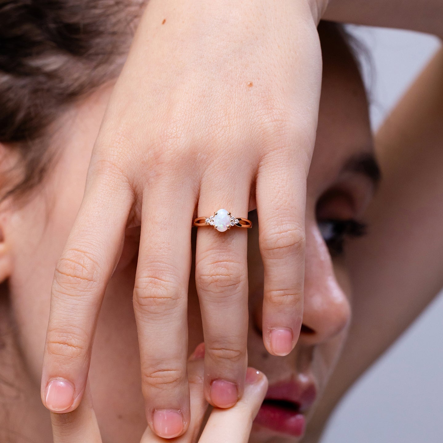 Opal Diamonds Ring