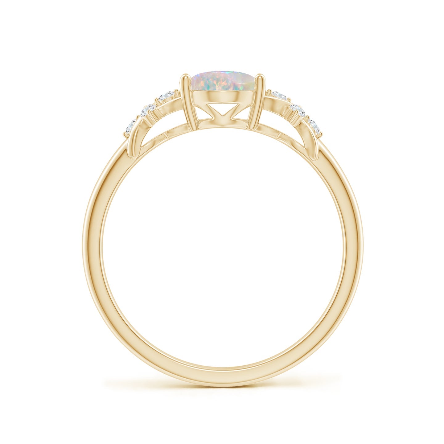 Oval Opal & Side Diamond Engagement rings