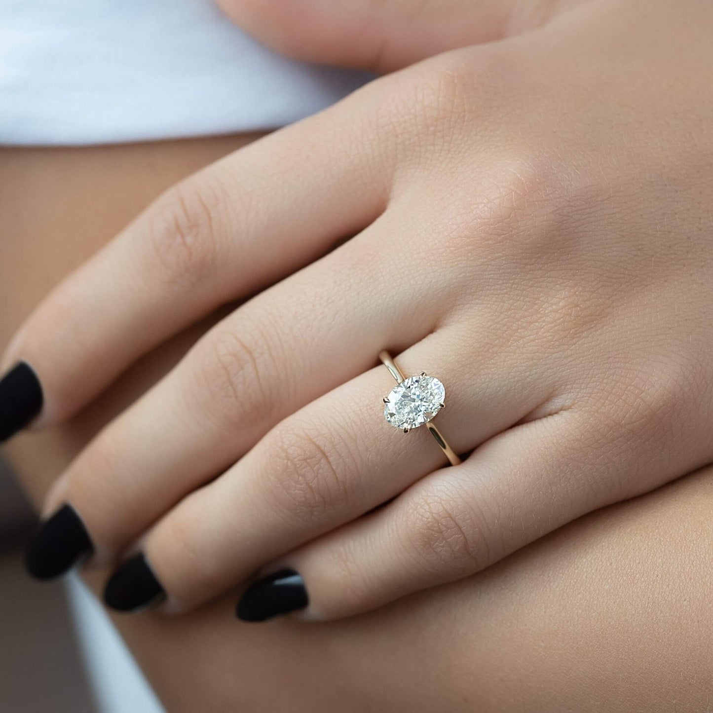 Oval Cut Diamond Engagement Ring- Diamond Solitaire Ring