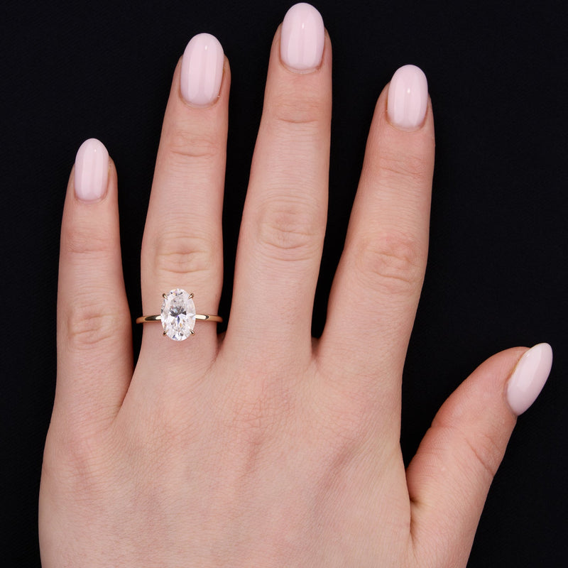 Oval Diamond Ring, Gold Promise Ring, Anniversary Ring